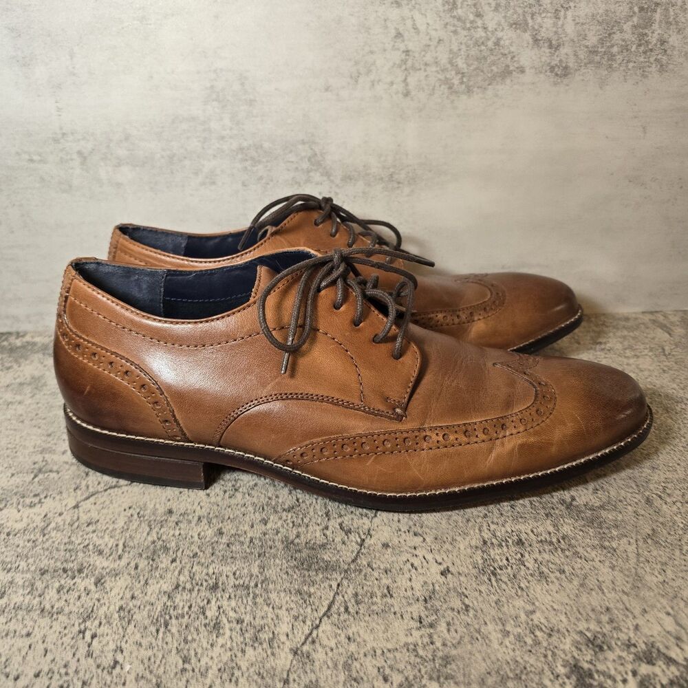 Men's COLE HAAN 'Harrison' Brown Leather Wingtip Oxfords Size US 9.5 M C31566